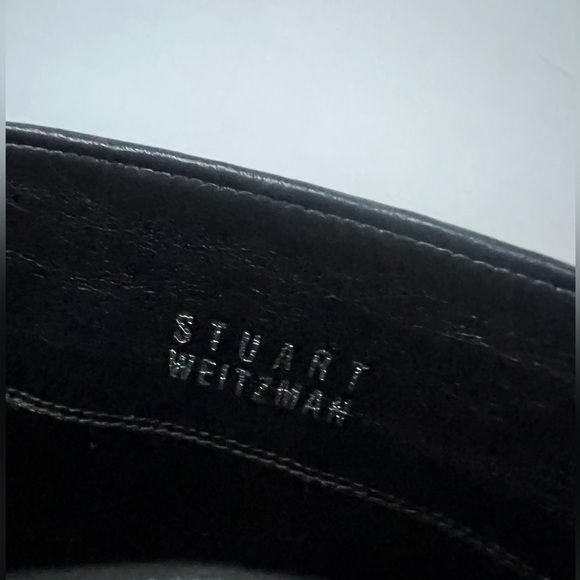 Stuart Weitzman Black Leather Wedge Knee-High Boots (9) - Picture 12 of 16